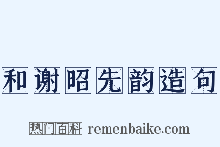 和谢昭先韵造句是什么意思的图片